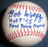 Bob Wolff Baseball with HOF
